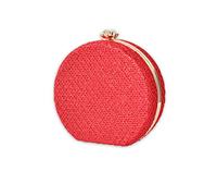 CORIOS Borsetta da Sera Donna Clutch in Rotonda Pochette Piccolo con Catena Borsa a Mano Borsa a Spalla Pelle PU Borsa a Tracolla per Cocktail Festa Ballo Cerimonia Rosso