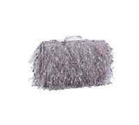 CORIOS Borsetta da Sera Donna da Sposa Pochette Piccolo con Catena a Spalla Cerimonia Clutch Bag Borse Messenger Elegante a Tracolla per Cocktail Festa Cerimonia Ballo Grigio Chiaro