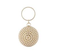 CORIOS Borsetta da Sera Donna Elegante Perle Borsa a Spalla Strass Clutch in Cristallo a Sfera Rotonda Borsa a Mano Borsa a Tracolla Borse Messenger per Cocktail Festa Cerimonia Ballo Oro