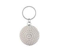 CORIOS Borsetta da Sera Donna Elegante Perle Borsa a Spalla Strass Clutch in Cristallo a Sfera Rotonda Borsa a Mano Borsa a Tracolla Borse Messenger per Cocktail Festa Cerimonia Ballo D'argento