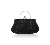 CORIOS Borsetta da Sera Donna Pochette con Perline Glitterate e Perline con Paillettes Borsa a Spalla Elegante Borse Messenger Retro Borsa a Tracolla Cocktail Festa Cerimonia Ballo Clutch Nero