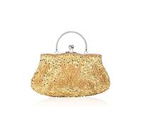 CORIOS Borsetta da Sera Donna Pochette con Perline Glitterate e Perline con Paillettes Borsa a Spalla Elegante Borse Messenger Retro Borsa a Tracolla Cocktail Festa Cerimonia Ballo Clutch Oro