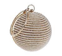 CORIOS Borsetta da Sera Donna Strass Clutch a Sfera Rotonda Perle Borsa a Spalla Pochette Piccolo con Catena Borsa a Tracolla Borse Messenger per Cocktail Ballo Cerimonia Festa Oro