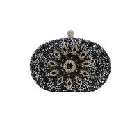 CORIOS Borsetta da Sera Donna Strass Clutch Cerimonia Borsa a Spalla Pochette Piccolo con Catena Elegante Borsa a Tracolla Borse Messenger per Cocktail Festa Cerimonia Ballo Nero