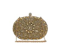 CORIOS Borsetta da Sera Donna Strass Clutch Cerimonia Borsa a Spalla Pochette Piccolo con Catena Elegante Borsa a Tracolla Borse Messenger per Cocktail Festa Cerimonia Ballo Oro