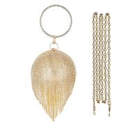 CORIOS Borsetta da Sera Donna Strass Clutch con Nappe in Cristallo a Sfera Rotonda Borsa a Mano Pochette Piccolo con Catena Borsa a Spalla Borsa a Tracolla per Cocktail Festa Ballo Cerimonia Oro