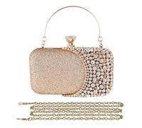 CORIOS Borsetta da Sera Donna Strass Clutch Elegante Pochette Piccolo con Catena Borsa a Mano Borsa a Spalla Borsa a Tracolla Borse Messenger per Cocktail Festa Ballo Cerimonia Oro