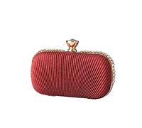 CORIOS Borsetta da Sera Donna Strass Clutch Pochette Piccolo con Catena Borsa a Tracolla Borsa Scintillante Cerimonia Elegante Borsa a Spalla per Party Sposa Cocktail Matrimonio Festa Rosso