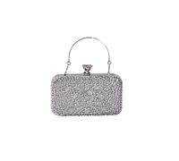 CORIOS Borsetta da Sera Donna Strass Clutch Pochette Piccolo con Catena Paillettes Borsa a Mano Elegante Borsa a Spalla Borsa a Tracolla per Cocktail Festa Ballo Cerimonia Argento