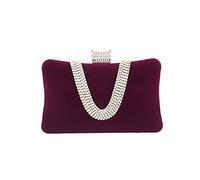 CORIOS Borsetta da Sera Donna Velluto Pochette Strass Cerimonia Clutch Borsa a Tracolla Borsa Sposa Pochette Piccolo con Catena Elegante Borse Messenger per Cocktail Festa Cerimonia Ballo Viola