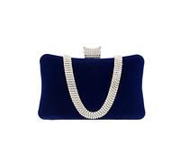 CORIOS Borsetta da Sera Donna Velluto Pochette Strass Cerimonia Clutch Borsa a Tracolla Borsa Sposa Pochette Piccolo con Catena Elegante Borse Messenger per Cocktail Festa Cerimonia Ballo Blu