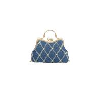 CORIOS Borsetta da Sera in Denim Donna Strass Clutch Pochette Piccolo con Catena Borsa a Mano con Perline Elegante Borsa a Spalla in Jeans Lussuosa Borsa a Tracolla Blu Scuro
