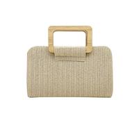 CORIOS Borsetta da Sera in Paglia da Donna Intrecciata Clutch Bag Pochette Piccolo con Catena Borsa Sposa Elegante Lussuoso Borsa a Spalla a Tracolla per Cerimonia Cocktail Ballo Festa Oro