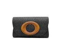 CORIOS Borsetta da Sera in Paglia da Donna Intrecciata Clutch Bag Pochette Piccolo con Catena Borsa Sposa Elegante Lussuoso Borsa a Spalla a Tracolla per Cerimonia Cocktail Ballo Festa Nero
