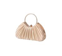 CORIOS Borsetta da Sera Plissettata da Donna Elegante Clutch in Seta Pochette Piccolo con Catena Borsa Sposa Elegante Borsa a Spalla Lussuoso Retro Borsa a Tracolla per Festa Cocktail Ballo Albicocca