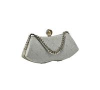 CORIOS Borsetta da Sera Strass Clutch Pochette Piccolo con Catena Elegante Borsa a Tracolla Borsa Scintillante Gorgeous Borsa a Spalla Festa Cocktail Ballo Cerimonia Borse Messenger Argento