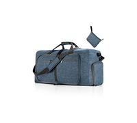 CORIOS Borsone da Viaggio Uomo/Donna 85L Pieghevole Borsa Sportiva Grande Bagaglio a Mano con Scomparto Scarpe Borsone Palestra Ultra-Leggero Piscina Palestra Weekender Pernottamento Blu A