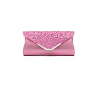 CORIOS Clutch Bag con Paillettes, Pochette Piccolo con Catena, Borsa da Sera Donna Elegante a Tracolla per Cerimonia, Cocktail, Festa, Ballo - Rosa Bling
