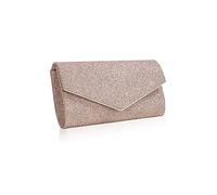 CORIOS Clutch Bag Pochette da Sera Donna Elegante con Catena Borsa a Tracolla per Sposa, Cocktail, Festa, Ballo, Cerimonia - Champagne