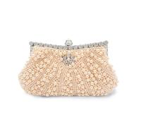 CORIOS Clutch con Perle da Donna Strass Borsetta da Sera Pochette Piccolo con Catena Scintillante Lusso Borsa a Spalla Elegante a Tracolla per Festa Cocktail Party Champagne