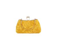 CORIOS Clutch da Sera con Perle Pochette Piccola con Catena, Borsa a Tracolla Scintillante Lusso Elegante per Sposa, Festa, Cocktail Party - Giallo