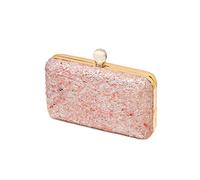CORIOS Clutch Donna Pochette Piccolo con Catena Borsa a Spalla Elegante a Tracolla per Cocktail Festa Ballo Cerimonia Rosa