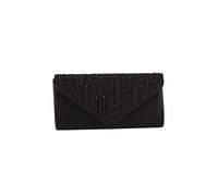 CORIOS Clutch Pochette da Sera Donna con Strass e Catena - Borsa Elegante a Tracolla per Cerimonia, Sposa, Cocktail, Festa, Ballo - Nero