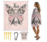 CORIOS Coperta da Spiaggia Impermeabile Anti Sabbia Tappetino da Spiaggia Sottile 4 Angoli di Fissaggio Anti Sabbia Portatile Coperta da Picnic per Spiaggia Picnic Escursionismo Campeggio STD-001-28