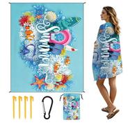 CORIOS Coperta da Spiaggia Impermeabile Anti Sabbia Tappetino da Spiaggia Sottile 4 Angoli di Fissaggio Anti Sabbia Portatile Coperta da Picnic per Spiaggia Picnic Escursionismo Campeggio STD-001-48