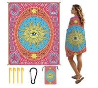 CORIOS Coperta da Spiaggia Impermeabile Anti Sabbia Tappetino da Spiaggia Sottile 4 Angoli di Fissaggio Anti Sabbia Portatile Coperta da Picnic per Spiaggia Picnic Escursionismo Campeggio STD-001-40