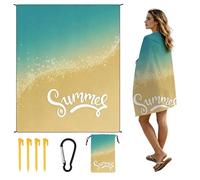 CORIOS Coperta da Spiaggia Impermeabile Anti Sabbia Tappetino da Spiaggia Sottile 4 Angoli di Fissaggio Anti Sabbia Portatile Coperta da Picnic per Spiaggia Picnic Escursionismo Campeggio STD-001-50