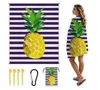 CORIOS Coperta da Spiaggia Impermeabile Anti Sabbia Tappetino da Spiaggia Sottile 4 Angoli di Fissaggio Anti Sabbia Portatile Coperta da Picnic per Spiaggia Picnic Escursionismo Campeggio STD-001-9