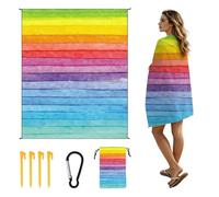 CORIOS Coperta da Spiaggia Impermeabile Anti Sabbia Tappetino da Spiaggia Sottile 4 Angoli di Fissaggio Anti Sabbia Portatile Coperta da Picnic per Spiaggia Picnic Escursionismo Campeggio STD-001-4