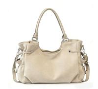 CORIOS Elegante Borsa a Mano da Donna Borsa a Spalla a Tracolla con Coulisse PU Pelle Borse Messenger Grande Capacità Borsa per la Spesa Moda Tote per Viaggio Lavoro Shopping Kaki