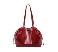 CORIOS Elegante Borsa a Mano da Donna in PU Pelle Borsa a Tracolla con Fiocco Borse Secchiello con Coulisse Grande Capacità Borse a Spalla Lavoro Shopping Viaggio Tote Rosso