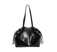 CORIOS Elegante Borsa a Mano da Donna in PU Pelle Borsa a Tracolla con Fiocco Borse Secchiello con Coulisse Grande Capacità Borse a Spalla Lavoro Shopping Viaggio Tote Nero