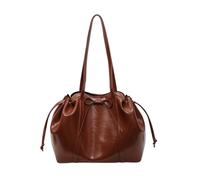 CORIOS Elegante Borsa a Mano da Donna in PU Pelle Borsa a Tracolla con Fiocco Borse Secchiello con Coulisse Grande Capacità Borse a Spalla Lavoro Shopping Viaggio Tote Marrone