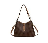 CORIOS Elegante Borsa a Mano da Donna PU Pelle Borsa a Spalla a Tracolla Borsa a Secchiello con Motivo Rombi Piccolo Borsa Ascellare Retro Borse Messenger Viaggio Shopping Lavoro Tote Marrone Caffè