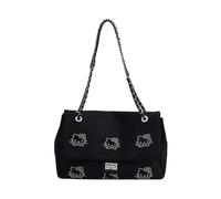 CORIOS Elegante Borsa a Mano Donna Gatto Carino Borsa a Tracolla Nylon Borse a Spalla Grande Capacità Borsa per la Spesa Retro Borse Messenger Mulifunzione Borsa Tote per Lavoro Viaggio Shopping Nero