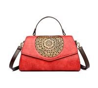 CORIOS Elegante Borsa a Spalla PU Pelle Borsa a Mano da Donna Impermeabile Borsa a Tracolla Piccolo Borsa Ascellare Retro Borse Messenger Viaggio Shopping Lavoro Borse Tote Rosso
