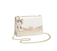 CORIOS Elegante Borsa a Tracolla da Donna PU Pelle Borsa a Mano Borsa a Spalla con Paillettes Capacità Media Borse Messenger Moda Borsa Ascellare Borse Tote per Lavoro Shopping Viaggio Bianco