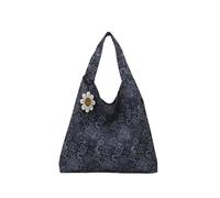 CORIOS Etnico Stile Borsa a Mano da Donna Bohemien Borse a Tracolla a Spalla Grande Capacità Borsa Spiaggia Borsa Ascellare in Poliestere Tote per Vacanza Spiaggia Viaggio Shopping Blu