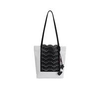 CORIOS Etnico Stile Borse a Tracolla da Donna Bohemien Borsa a Mano a Traforo Grande Capacità Borse a Spalla in Tela Versatile Vacanza Spiaggia Viaggio Shopping Tote Nero