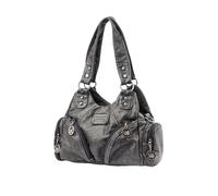 CORIOS Moda Borsa a Mano da Donna PU Pelle Borsa a Spalla a Tracolla Borse Messenger con Molte Tasche Versatile Viaggi Lavoro Shopping Uso Quotidiano Tote Grigio