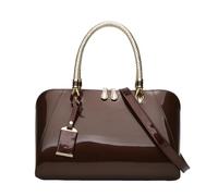 CORIOS Moda Borsa Boston Donna Borse a Mano in PU Pelle Lucida Borse a Spalla a Tracolla con Tracolla Rimovibile Regolabile Elegante Borse Messenger Tote per Viaggi Lavoro Shopping Caffè