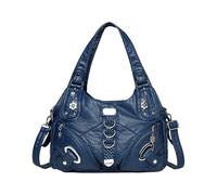 CORIOS Moda Borse Messenger PU Pelle Borsa a Spalla a Tracolla da Donna Borsa a Mano con Molte Tasche Versatile Tote per Shopping Viaggi Lavoro Uso Quotidiano Blu Zaffiro