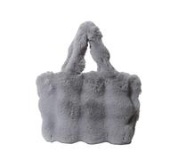 CORIOS Morbido Borsa a Mano da Donna Borsa a Spalla in Morbido Peluche Grande Capacità Borsa per la Spesa Elegante Borsa a Tracolla Tote Ideale per Shopping Appuntamenti Uscite Quotidiane Grigio