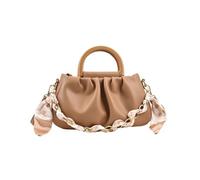CORIOS Plissettato Borsa a Mano da Donna PU Pelle Borsa a Tracolla A Forma di Nuvola Borse a Spalla Piccola Capacità Borsa per la Spesa Elegante Borsa Tote Retro Borse Messenger Cachi