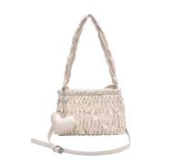 CORIOS Plissettato Borsa a Mano da Donna PU Pelle Borsa a Tracolla Retro Borsa a Spalla Impermeabile Borse Messenger Medio Borsa per la Spesa Elegante Borsa Tote per Lavoro Viaggi Ufficio Beige