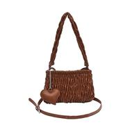 CORIOS Plissettato Borsa a Mano da Donna PU Pelle Borsa a Tracolla Retro Borsa a Spalla Impermeabile Borse Messenger Medio Borsa per la Spesa Elegante Borsa Tote per Lavoro Viaggi Ufficio Marrone